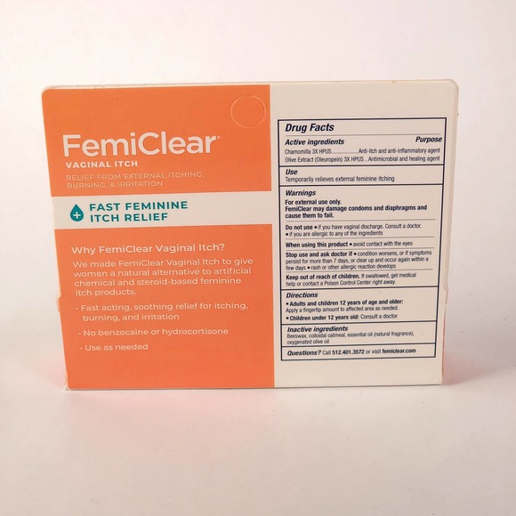 2 FemiClear Vaginal Itch Relief .5oz Organic Colloidal Oatmeal Homeopathic 9/25+ - Picture 4 of 6